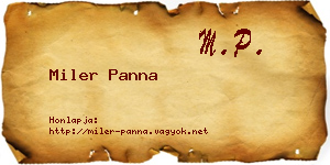 Miler Panna névjegykártya